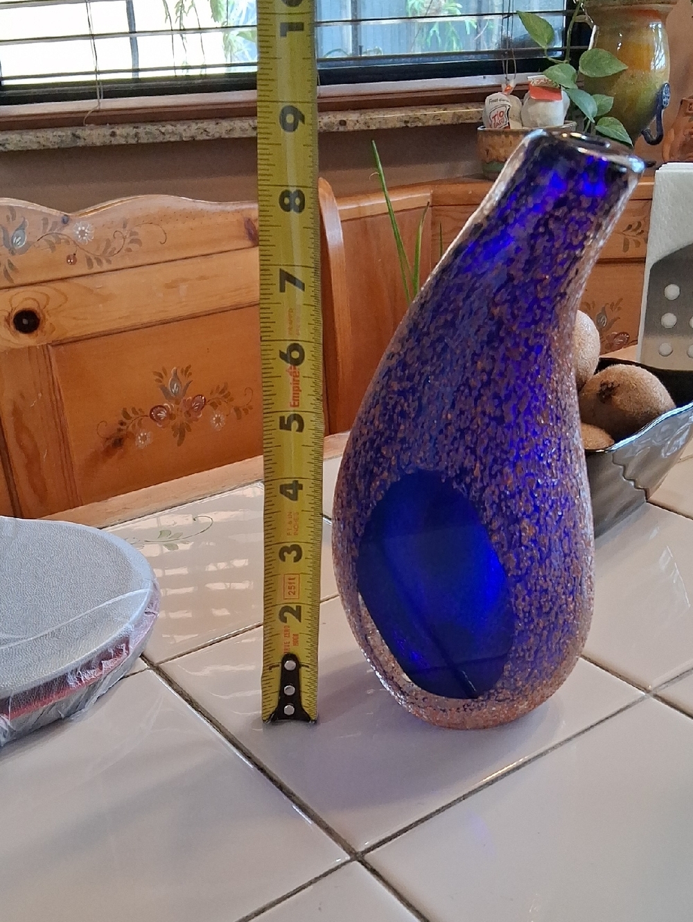 Super RARE Murano Cobalt Blue Glass Vase Gold TXTRD. By, Alessandro Mandruzzato. - Picture 11 of 16